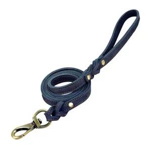 [골드스마일]강아지 블루 클래식 소가죽 15mm 리드줄