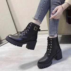 [아우트]벤 레이스업 통굽워커 여성워커힐 DS-0242