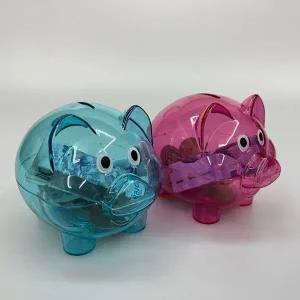 투명 색상 저금통 아기 돼지 돈 저축 통 저금하는 돼지저금통
