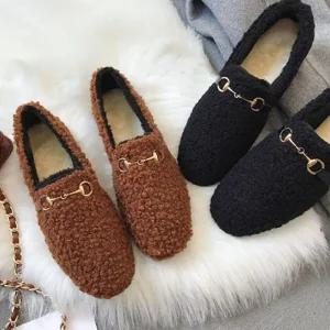 [아우트]기모 플랫슈즈 여자플랫 겨울 털신 모카신
