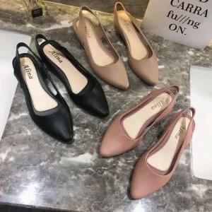 [아우트]슬링백힐 슬링백샌들 신발 미들힐 굽 3.5cm