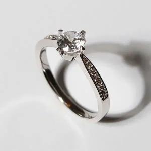 [샤밍주얼리]3부 다이아 반지 우신 GIA 4프롱 기념일 선물 프러포즈 여자 친구 예물 위드유 14K