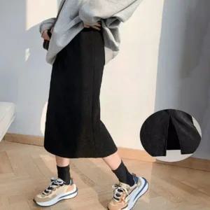 기모 안감 롱스커트 겨울 여성 밴딩 코듀로이