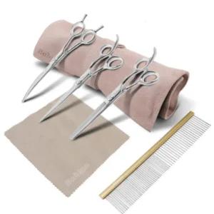 바비온 애견 미용 가위 크림베이지 중급자용 4종 SET