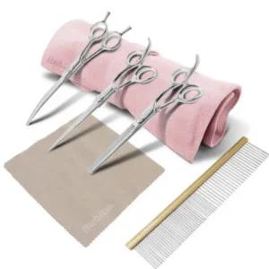바비온 강아지 미용가위 초급자용 인디언핑크 4종 SET