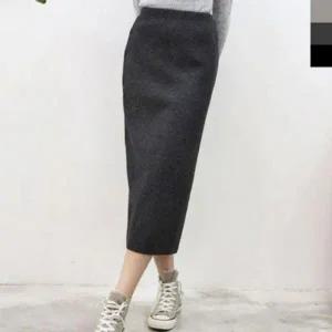 H라인 라인 겨울 패션 스커트 롱 치마 여자 니트