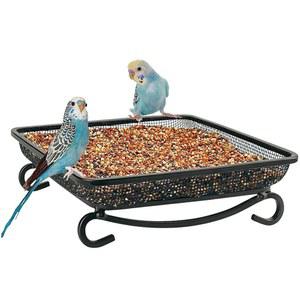믹스아이디어 그라운드 버드 피더 트레이, 피더용 금속 플랫폼 메시 시드 야생 조류 다람쥐 비둘기를 위한 멋진 정원 장식 (1팩)