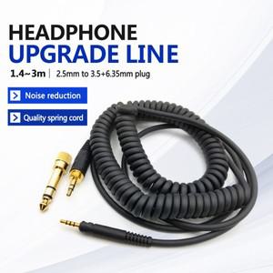 2.5mm ~ 3.5/6.35mm 교체 용 헤드폰 와이어 Sennheiser HD598 나선형 스프링 헤드셋 오디오 케이블