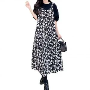 [하프클럽/]시즌 반팔티미니드레스 롱드레스업 플로럴 스탠다드 일체형 레