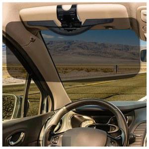 선바이저 익스텐더, HD 내마모성 PC 렌즈 편광 방지/안티 글레어 조절 가능한 자동차 바이저 주행 고글, 블랙용 익스텐더 설치하기 쉬운 (ZYB-1)