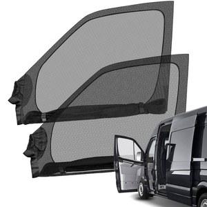 Federedevo 이중 레이어 측면 창문 선쉐이드 전면 도어용 마그네틱 버그 스크린, 페어 윈도우 스크린 및 2007-2025 메르세데스 스프린터와 호환되는 커튼