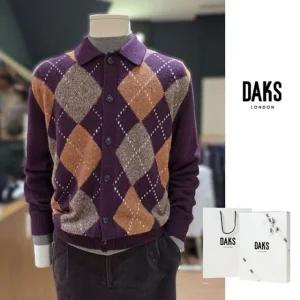 [갤러리아] 닥스셔츠 25FW 남성 아가일 카라 가디건 브라운 DLW1CD104WO