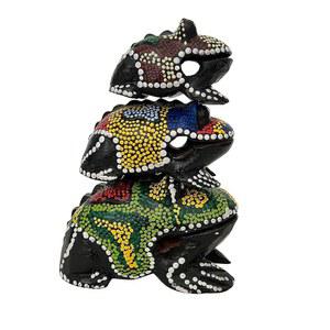 월드 퍼커션 USA 핸드 페인팅 나무 개구리 기로 라스프 3종 세트 - 악기 톤 블록 FRX3P1