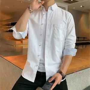 남자 출근 화이트 남방 흰색 룩 코디 간절기 셔츠 출근룩mno905