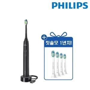 필립스 소닉케어 음파칫솔 데일리클린 싱글세트 블랙(HX3671)+칫솔모 1년치(4개입)(HX6064)