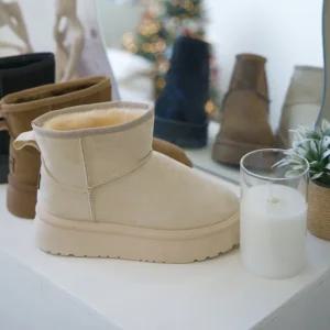 유세븐 여성 겨울 털 방한 미들 어그 부츠 DM753