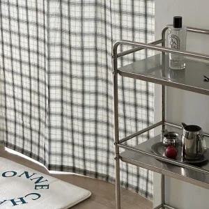 /메종드룸룸 노팅힐 테일러 체크 가리개 커튼(롱바란스)M