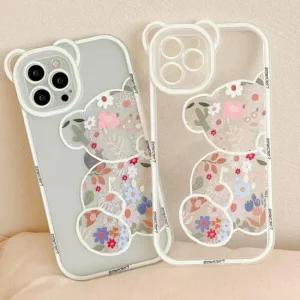 아트박스 원스 GY 카메라 곰돌이 플라워 케이스 아이폰 케이스 커버