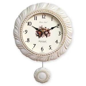 PM7069 무소음 민들레 추 벽시계 빈티지장미 아이보리