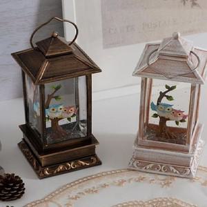 크리스마스선물 사각 랜턴 부엉이 워터볼 오르골 2color 여자친구선물
