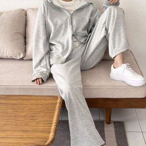 [기타]여성 와이드 캐주얼 트레이닝세트 후드집업 필수템 팬 (WFH467K)