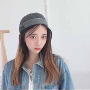 빈티지 유니크 여성 와치캡 숏비니 모자 (그레이)