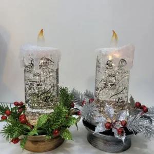 초 모양 워터볼 크리스마스 스노우볼 워터볼오르골 스노우볼오르골 워터볼장식