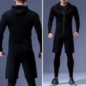 남자 피트니스 상 하의 반바지 레깅스 후드 세트 추리닝남성운동복 츄리닝셋업스포츠웨어