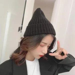 여자비니 여성 겨울모자 니트 골지 스타일 데이트룩