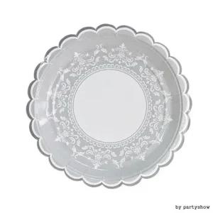 18cm클래식접시(6개입)무광/실버 크리스마스 테이블용품 파티용품 파티테이블 파티장식