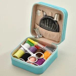 옷수선 반짇고리함 민트 지퍼형 바늘실세트