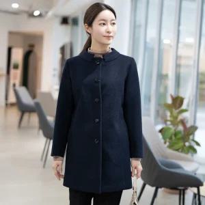 [모슬린]엄마옷 무지 울 차이나 코트 516FGH226 마담중년여성빅사이즈50대60대