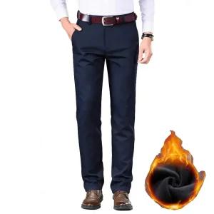 양털기모 정장바지 편안한 스판원단 체형보정 슬림스타일