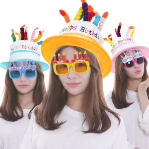 케익 안경 모자 생일 파티 모양 축하 이벤트 용품 행사 소품 촛불 예쁜 데코 선물 어린이집 잔치 고깔