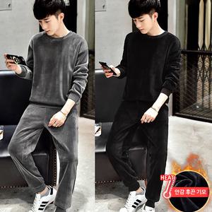 빅사이즈 남성 벨벳 기모 트레이닝 세트 WI021SET