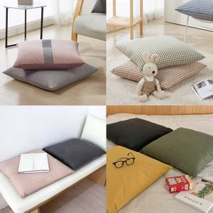 [샤이닝홈] 푹신한 국산 대형 사각 원형방석 솜포함 55 60절 기도 순면등받이쿠션 소파의자 자동차식탁사무