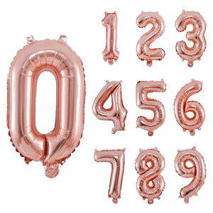 [파티쇼]숫자은박풍선(대)로즈골드 파티 장식 호일 풍선 백일