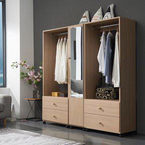 [더젠] 프릭스1500 이동식 거울수납드레스행거옷장세트10