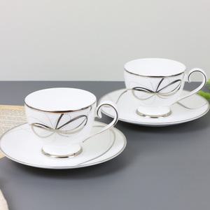 한국도자기본차이나 실버리본 커피잔세트 2(4)PCS