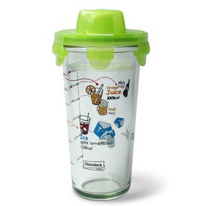글라스락 쉐이크컵 전사 450ml 눈금 쉐이커 보틀 헬스 보충제 유리 쉐이크통