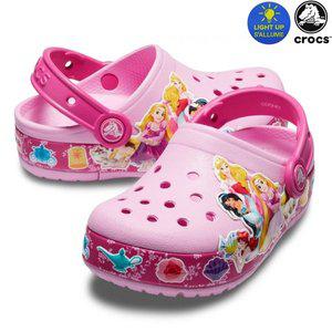 [크록스] 펀랩 프린세스 밴드 라이트 클로그 / 키즈 유아 여아 불나오는 공주 샌들 205496-6I2