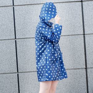 작은물방울숏코트땡땡이네이비 여성레인코트 낚시우비 여성우비