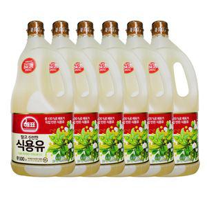 해표 맑고 신선한 식용유 콩 100% 1.8L X 6개 콩기름