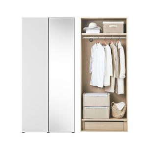 한샘 바이엘 채널 거울옷장 화이트 100cm(높이216cm) 1단 내부서랍형