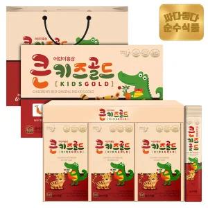 [전용쇼핑백] 순수식품 6년근 큰키즈 골드 어린이 홍삼 2박스(60포) / 진액 스틱 면역력
