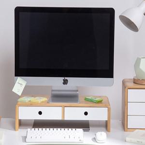 크리에이트 원목수납형 모니터 받침대 미니수납장