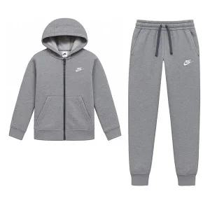 [나이키] 여성 NSW 코어 플리스 트레이닝 세트 운동복 츄리닝 그레이 BV3634-091