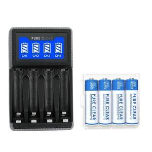 퓨어클리어 SW-4N LCD USB 4구 충전기+AA 2500mAh 4알 1세트