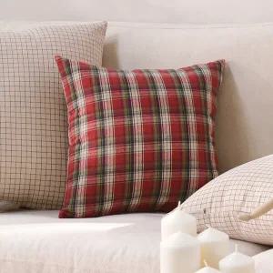 [벨라이프] 홀리데이 쿠션커버 레드체크 40x40