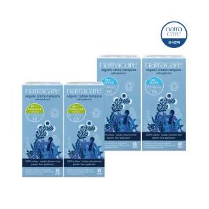 나트라케어 어플리케이터 탐폰 레귤러 2팩+수퍼 2팩 유기농 생리대